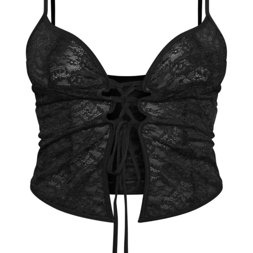 BLACK LACE TOP - Picture 3 of 5